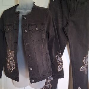 DC Black Denim Jacket and Pants To Match